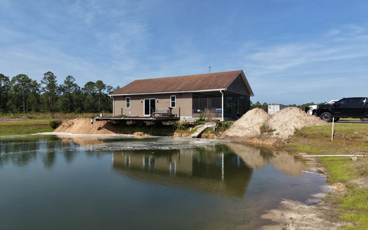 Cavagnaro shoreline stabilization project along a Southeast Georgia pond bank