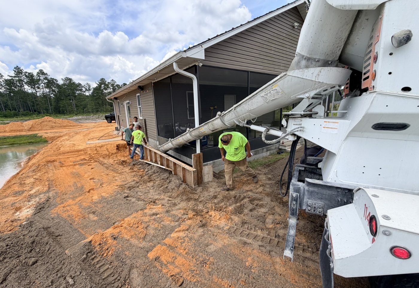 Active shoreline stabilization and concrete construction by Satilla Site Solutions in Southeast Georgia
