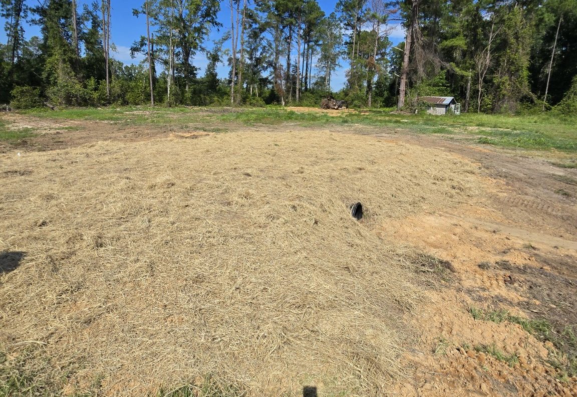 Cleared and stabilized site preparation area for civil construction